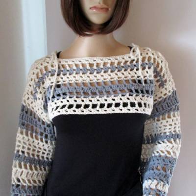 Shrug, Cropped Sweater, Crop Top, Seelenwärmer, Netzsweater, Pullover