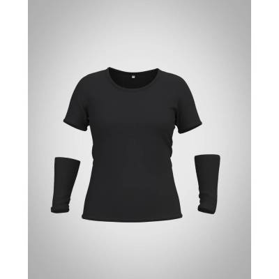 schwarzes Shirt Set mit Armstulpen Nikita | Monochrome Basic | Allrounder für Sport Alltag Party | deutsche Handarbeit