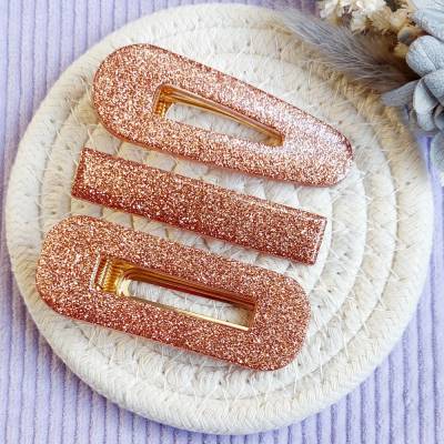 Glitzer Haarspangen Rose-Gold | klammern für Mädchen & Damen | Funkelnde Haarclips | Geschenk für Mädchen | Hair Clips