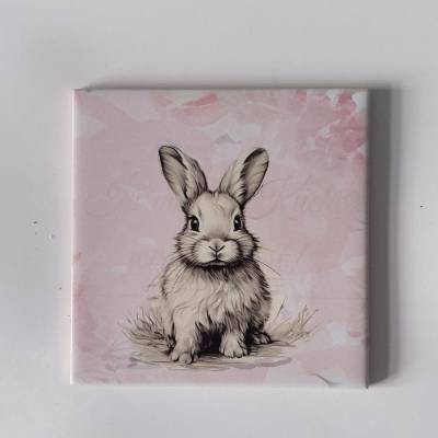 Untersetzer aus Keramik mit Kaninchen
