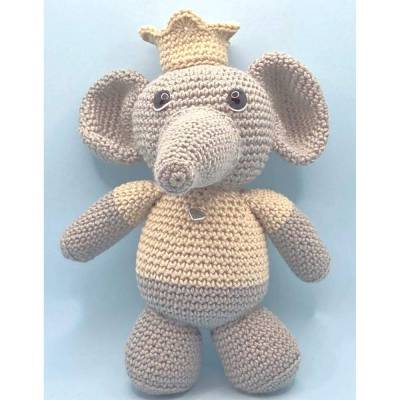 Gehäkelter Elefant Edgar (19 cm) | Hochwertiges Amigurumi aus Baumwolle | Handgefertigt als Geschenk und Dekoration