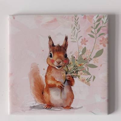 Untersetzer aus Keramik mit Eichhörnchen