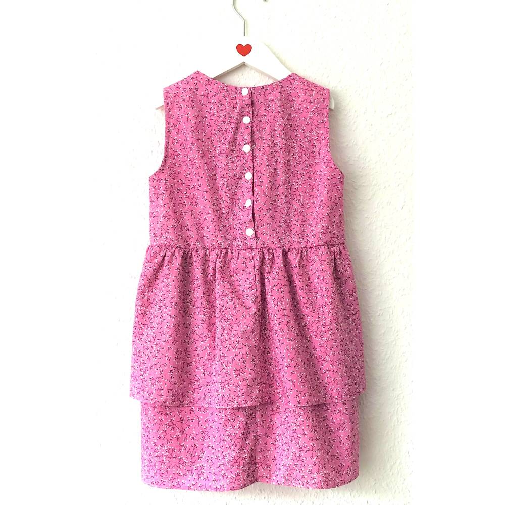 Sommerkleid für ein kleines Mädchen, rosa, Motiv - Blumenzweige Bild 2