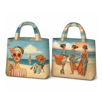 ♕ Canvas Panel mit Frauen am Strand für eine Wendetasche 125 x 150 cm ♕