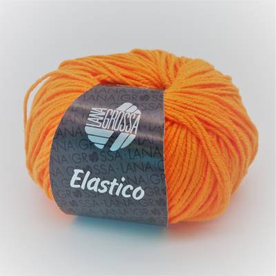 Strickgarn in orange von Lana Grossa, Elastico aus Baumwolle, Häkelgarn und Strickgarn, Handarbeiten-DIY Stricken Häkeln
