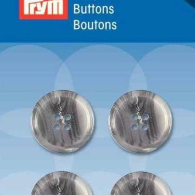 Prym Knopf 4-Loch Anzug/Hose grau 15mm