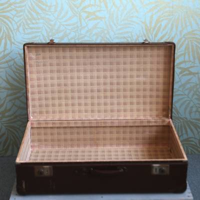alter Reisekoffer Vintage Pappe in Lederoptik