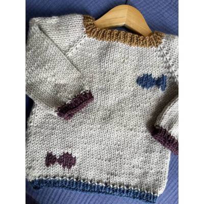 Kinderpullover gestrickt Gr 92 aus 100% Wolle – Scandi minimalist Baby Pullover, handgemacht, nachhaltige Kinderkleidung