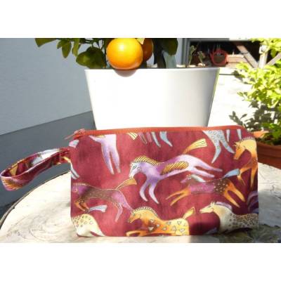 Kosmetiktasche wild horses Indian summer, Handarbeit, Unikat