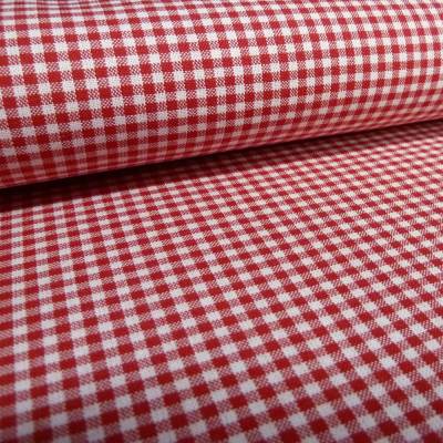 Stoff Baumwolle 2 mm Zefir Karo rot weiß kariert Kleidestoff Dekostoff Trachtenstoff