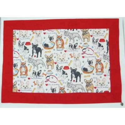 Platzset, Tischset, Essset Französische Bulldogge, French Bulldog, Frenchie, 2-lagig, Unikate von hessmade