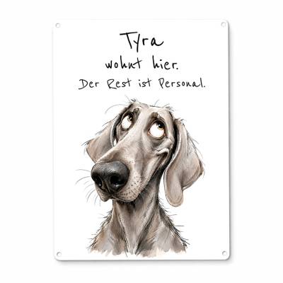 Weimaraner Dekoschild personalisiert | Aluminium, DIN A4