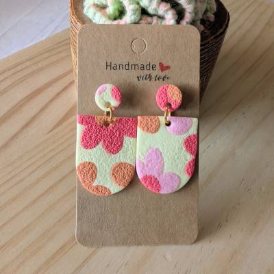 Ohrringe Blumen Bunt - Handgemachte Ohrringe aus Fimo mit Edelstahlsteckern