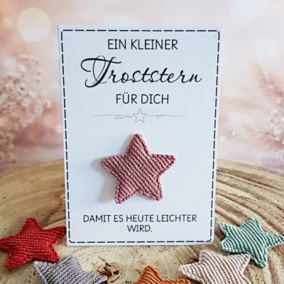 Troststern Geschenk Aufmunterung, kleiner Trost, Mutspender Karte, Kraft schenken, Mutmacher, Glücksbringer Stern,