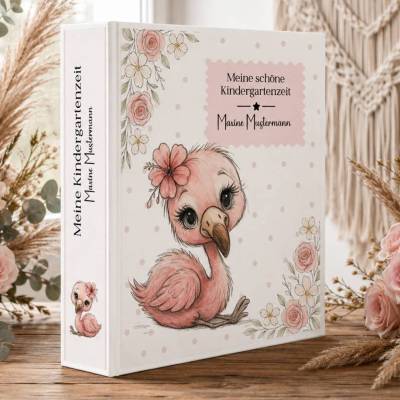 ORDNER | KINDERGARTEN | personalisiert | Flamingo- Motiv | ID 0708