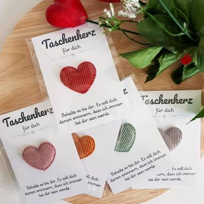 Taschenherz kleines Geschenk Umarmung to go Glücksbringer Mutmacher Trost Geschenk Abschied Aufmunterung schenken