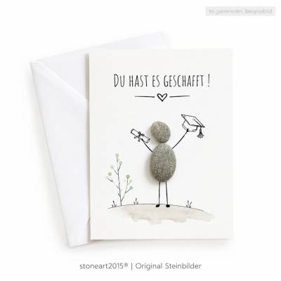 Handgemachte Karte "Du hast es geschafft" Glückwunsch zur bestandenen Prüfung