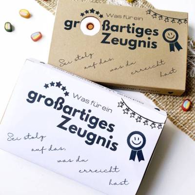 Zeugnis Toffifee Banderole – DIY Geschenkidee zum Schuljahresende, Mitgebsel Sommerferien, Druckvorlage PDF