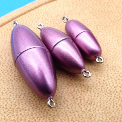 Magnetverschluss flieder, lila, oval mit Ösen, 14, 11 oder 9 mm, Schmuckverschluß, Kettenverschluss