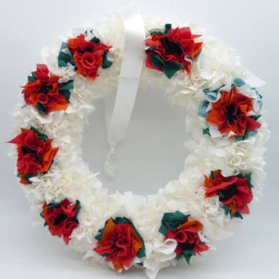 Türkranz Mohnblumen, Stoffkranz, Deko, Geschenk, Hochzeit, Stoff Upcycling, Unikat hessmade