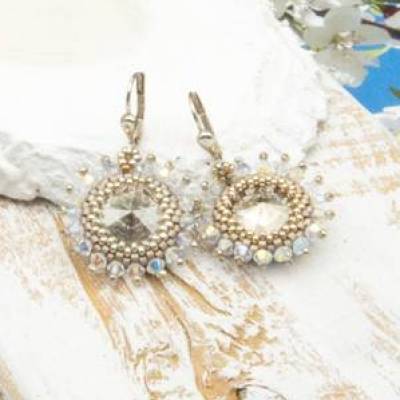 Lässig funkelnde braune bohemian Ohrringe, handgemachte Ohrhänger, Unikat Glasperlenschmuck, Geschenkidee für Frauen