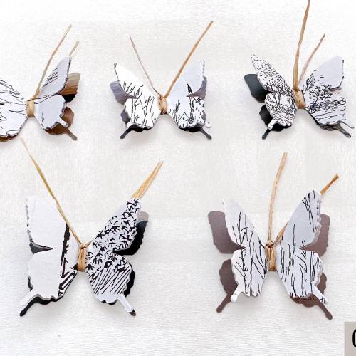 5er-Set 3D-Schmetterlinge, handgemachte Schmetterlinge aus Papier, Schmetterlinge Deko