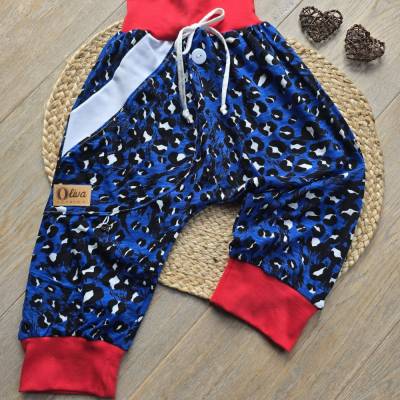 Mädchen/Jungen Pumphose Gr.128/134 – Blau Leo | Sommer Shorts 3/4 | Leicht & bequem, kurze Hose