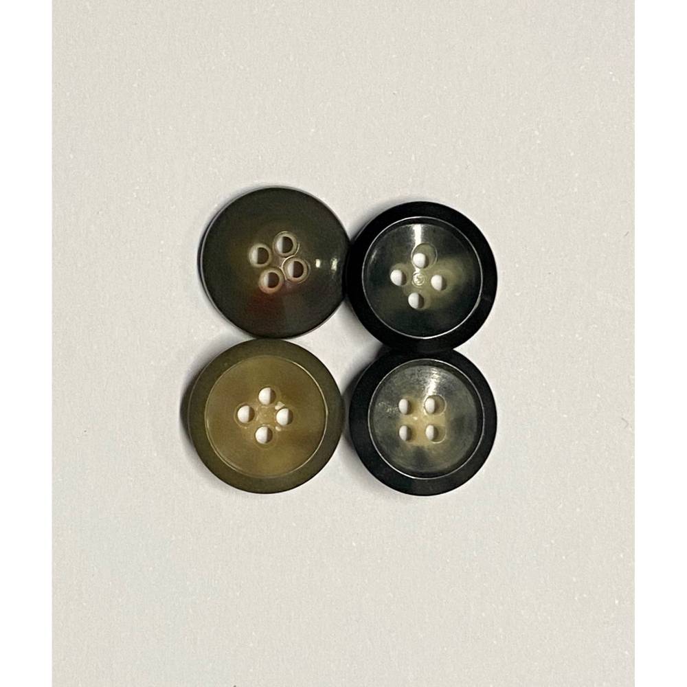 4-Loch Knöpfe gemischt grau-, schwarz-, braun marmoriert Durchmesser 15 mm Packung 25 g Bild 1