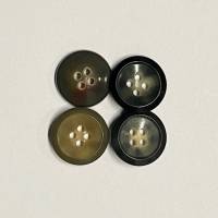 4-Loch Knöpfe gemischt grau-, schwarz-, braun marmoriert Durchmesser 15 mm Packung 25 g