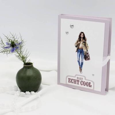 Geldgeschenk zum 18. Geburtstag | Handgefertigte Geschenkbox mit Glückwunschkarte