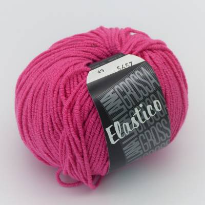 Strickgarn in himbeere von Lana Grossa, Elastico Baumwolle pink, Stricken, Häkeln,Garn für DIY-Handarbeiten