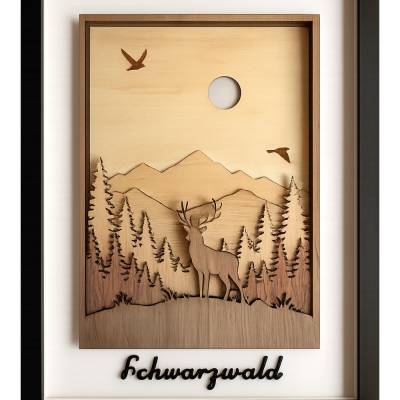 Schwarzwald – 3D Holzbild Layerart