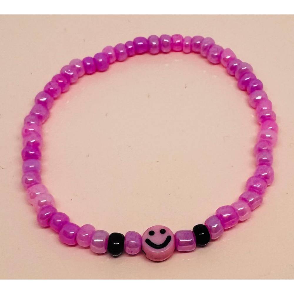 Smiley Perlenarmband – Handgefertigtes Kawaii Armband – Buntes Emoji Armband – Sommer Schmuck – Festival Accessoire Bild 3