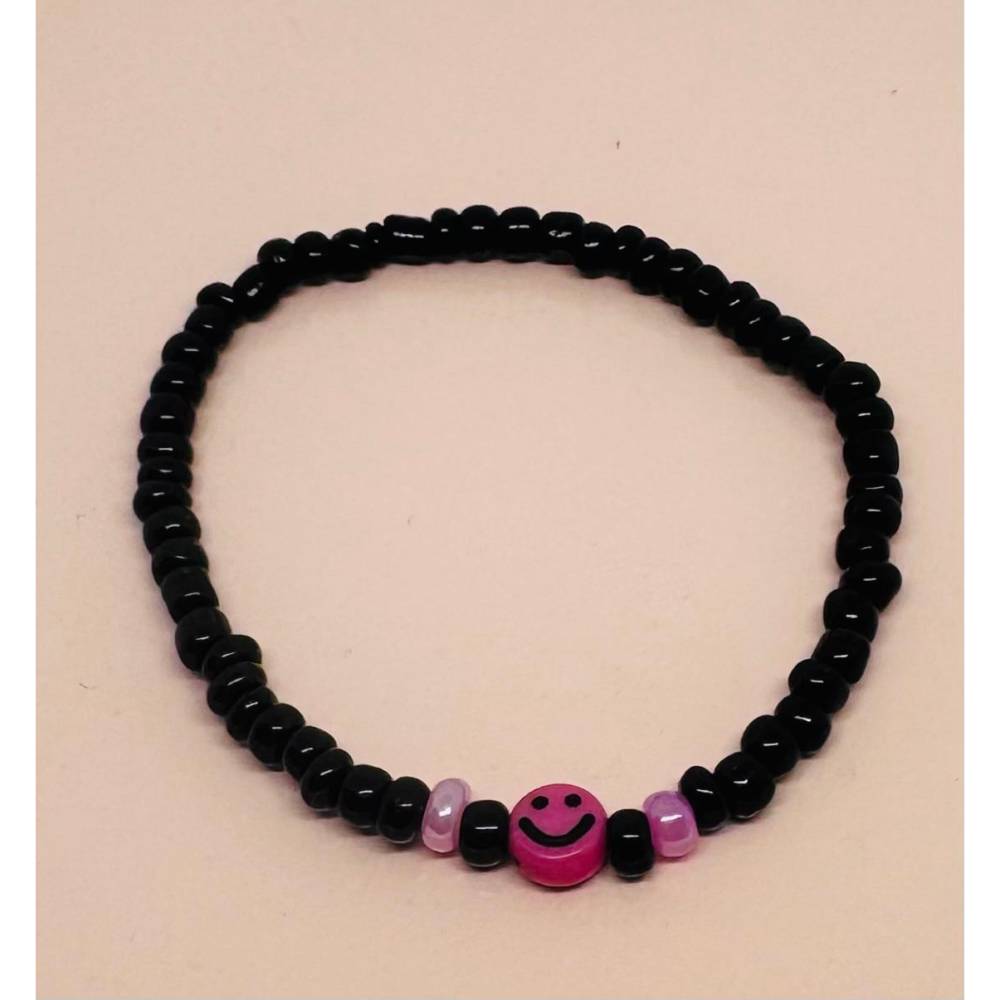 Smiley Perlenarmband – Handgefertigtes Kawaii Armband – Buntes Emoji Armband – Sommer Schmuck – Festival Accessoire Bild 9