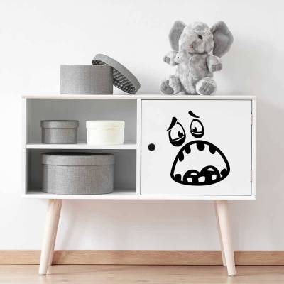 Möbelaufkleber Monster Zitterzahn | Kinderzimmer Aufkleber für Möbel | Vinylaufkleber | Dekoration Möbel
