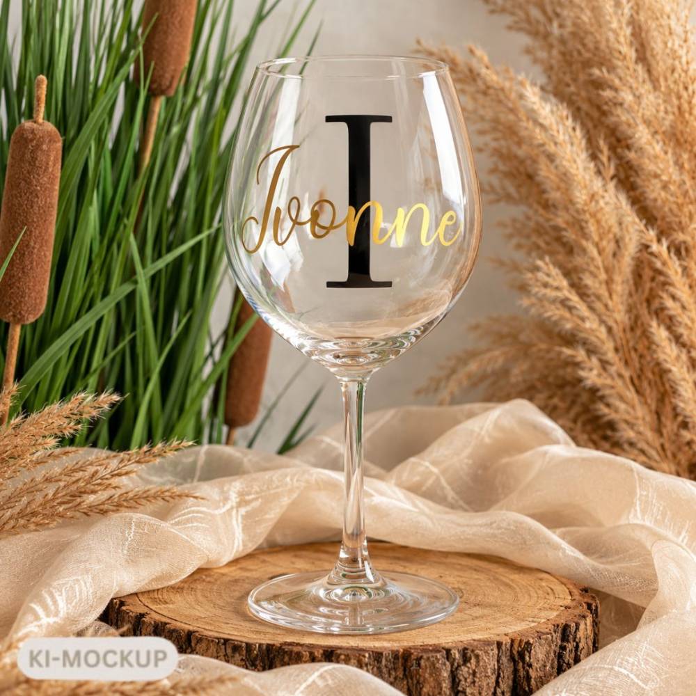 Personalisiertes Weinglas 60 cl mit Name & Buchstabe | Geschenk für Weinliebhaber
