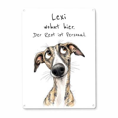 Whippet Dekoschild personalisiert | Aluminium, DIN A4