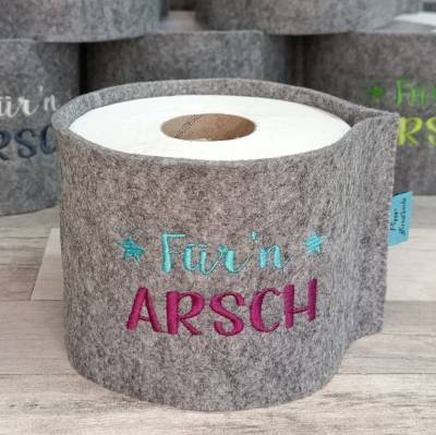 Toilettenpapierbanderole „Für'n Arsch“ – Lustige Klopapierhülle aus Filz