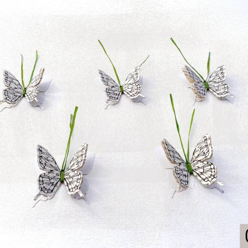 5er-Set 3D-Schmetterlinge, handgemachte Schmetterlinge aus Papier, Schmetterlinge Deko