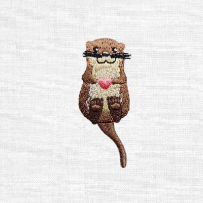 Otter . gestickter Aufnäher Patch Bügelbild