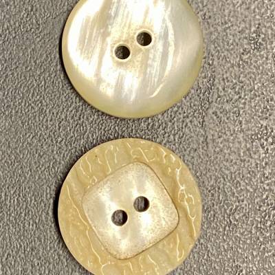 2-Loch Knöpfe Durchmesser ca. 28 mm perlmutteffekt mit Außenring Packung mit 5 Stück
