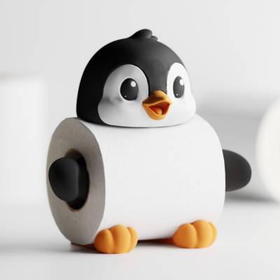 Tuxo Pinguin Toilettenpapierhalter | Lustige WC Deko | 3D-gedruckter Toilettenpapier Rollhalter | Badezimmer Geschenk