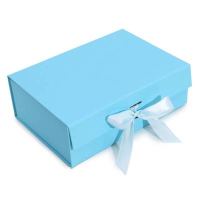 Premium Magnetische Geschenkbox Blau Blumenbox Flowerbox Rosenbox Eleganz