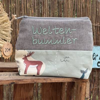 Weltenbummler Reiseapotheke XL – Kulturbeutel, Notfalltasche & Universaltasche mit Weltkarten-Design