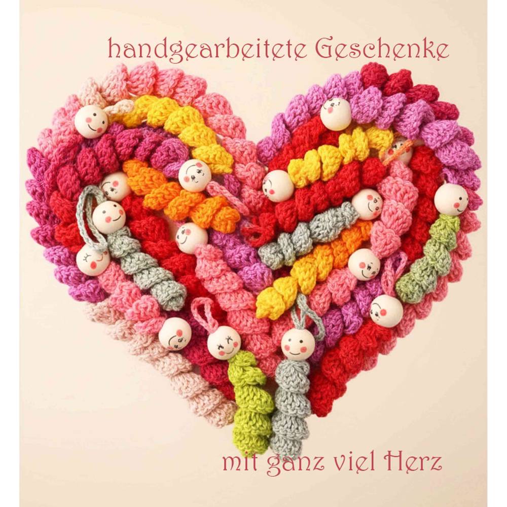 Glückswürmchen gehäkelt – Set 10–50 Stück, kleine Glücksbringer Schlüsselanhänger, Abschiedsgeschenk Kollegen Bild 1