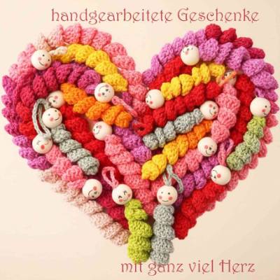 Glückswürmchen gehäkelt – Set 10–50 Stück, kleine Glücksbringer Schlüsselanhänger, Abschiedsgeschenk Kollegen