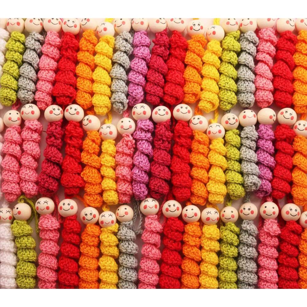 Glückswürmchen gehäkelt – Set 10–50 Stück, kleine Glücksbringer Schlüsselanhänger, Abschiedsgeschenk Kollegen Bild 4
