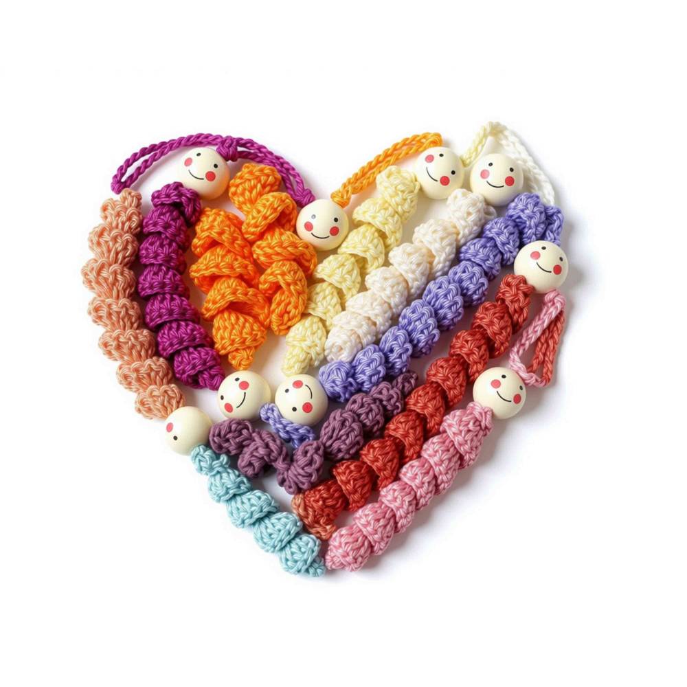 Glückswürmchen gehäkelt – Set 10–50 Stück, kleine Glücksbringer Schlüsselanhänger, Abschiedsgeschenk Kollegen Bild 7