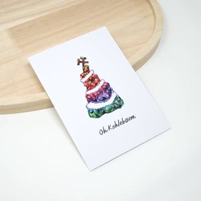 A6 Weihnachtskarte Ruhrpott Bergbau Tannenbaum | Klappkarte mit Umschlag