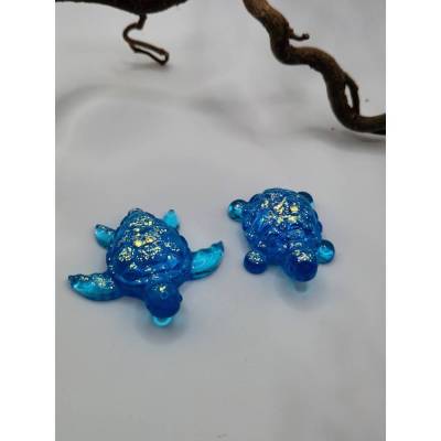 Dekofiguren Duo Schildkröten transparent Blau